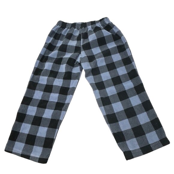 Boy's Fleece & Knit Lounging Pants, Blue & Navy Plaid, Blue Print, Tan - Size 4 - Picture 3 of 9